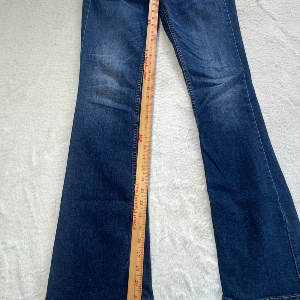Arizona Bootcut Jeans Womens 3 Dark Wash 28x28.5 Mid Rise - Picture 9 of 10